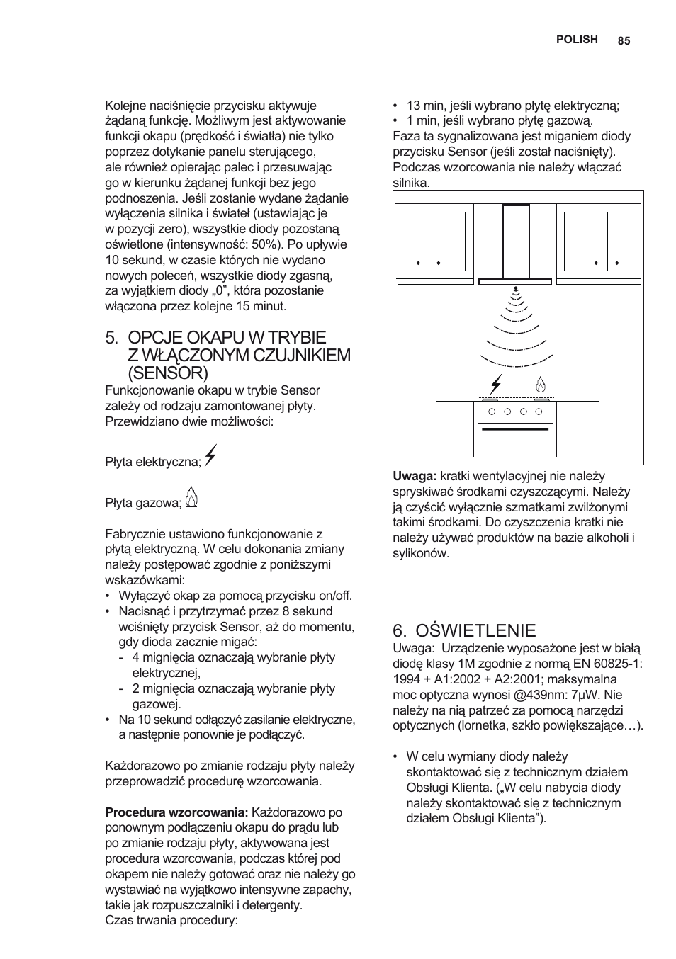 Oświetlenie | AEG X92384MI01 User Manual | Page 85 / 128