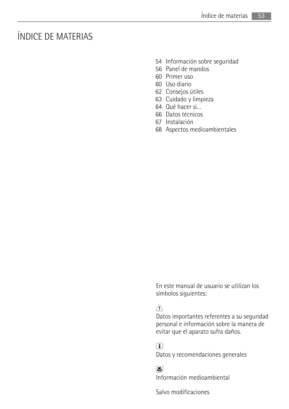 Índice de materias | AEG AGS77200F0 User Manual | Page 53 / 72