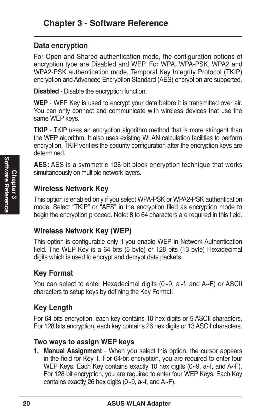 Chapter 3 - software reference | Asus WL-160N User Manual | Page 20 / 39