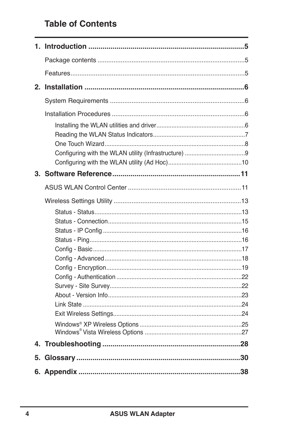 Asus WL-160N User Manual | Page 4 / 39