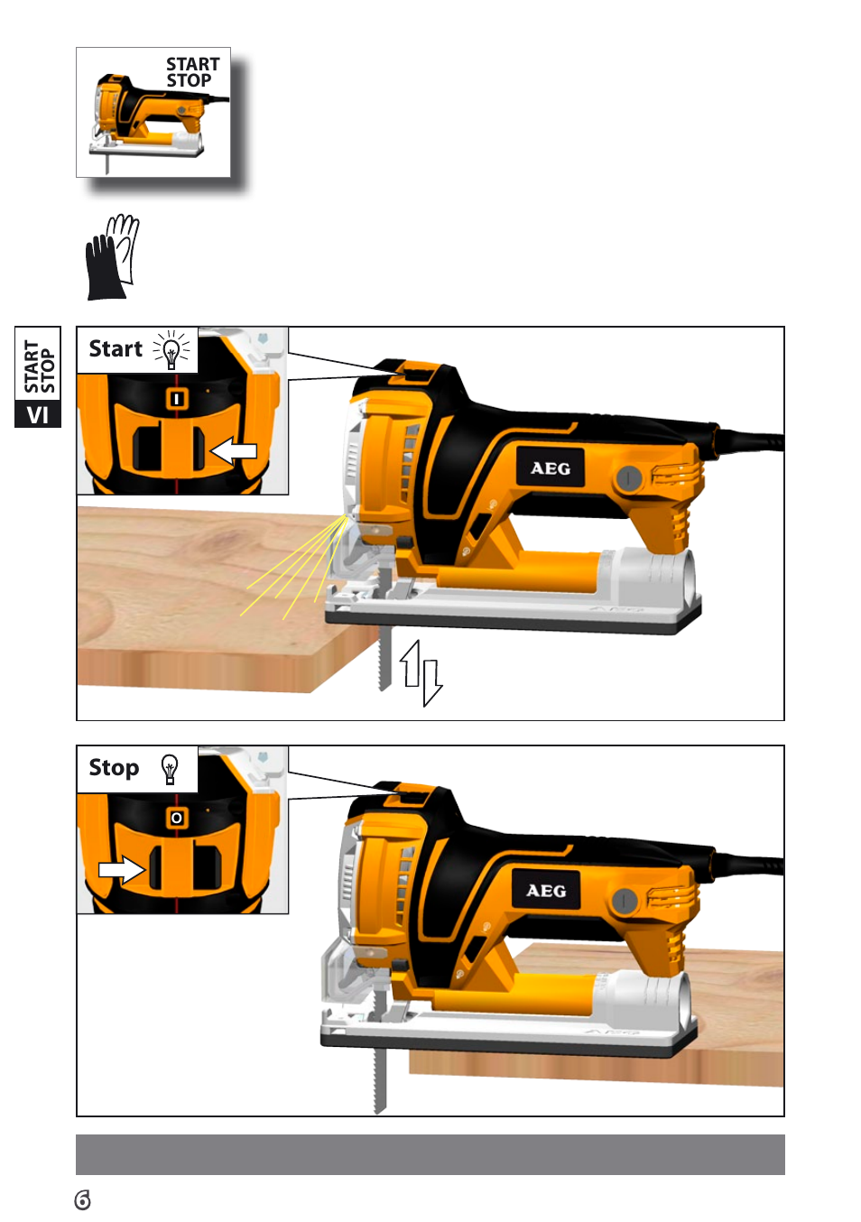Start, Stop | AEG PST 500 X User Manual | Page 10 / 67