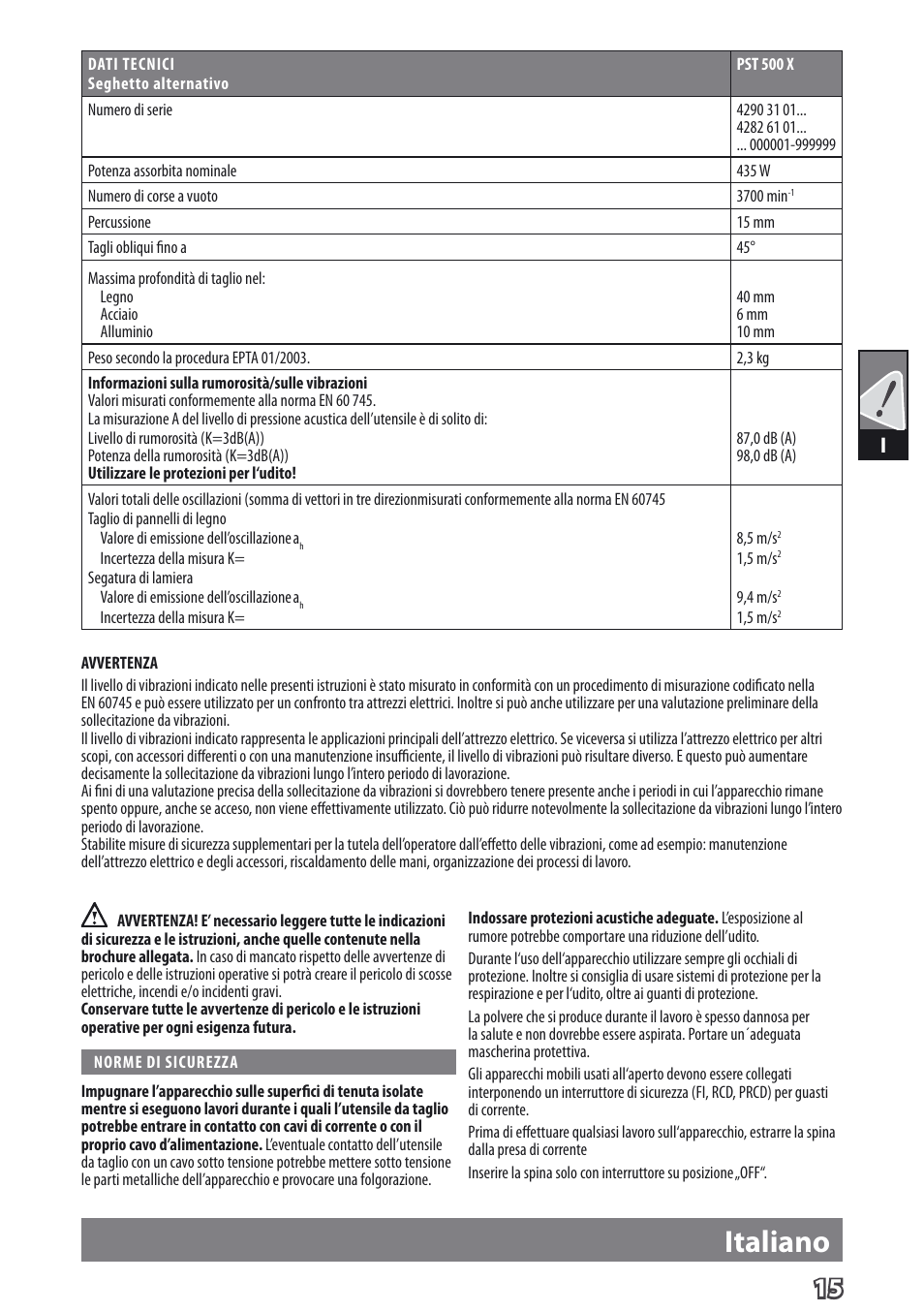 Deutsch, Italiano | AEG PST 500 X User Manual | Page 19 / 67