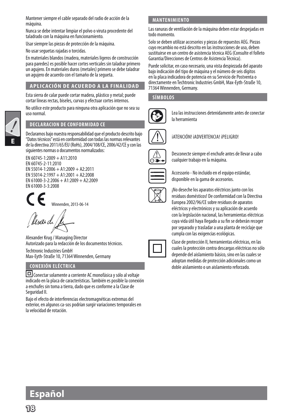Deutsch español | AEG PST 500 X User Manual | Page 22 / 67