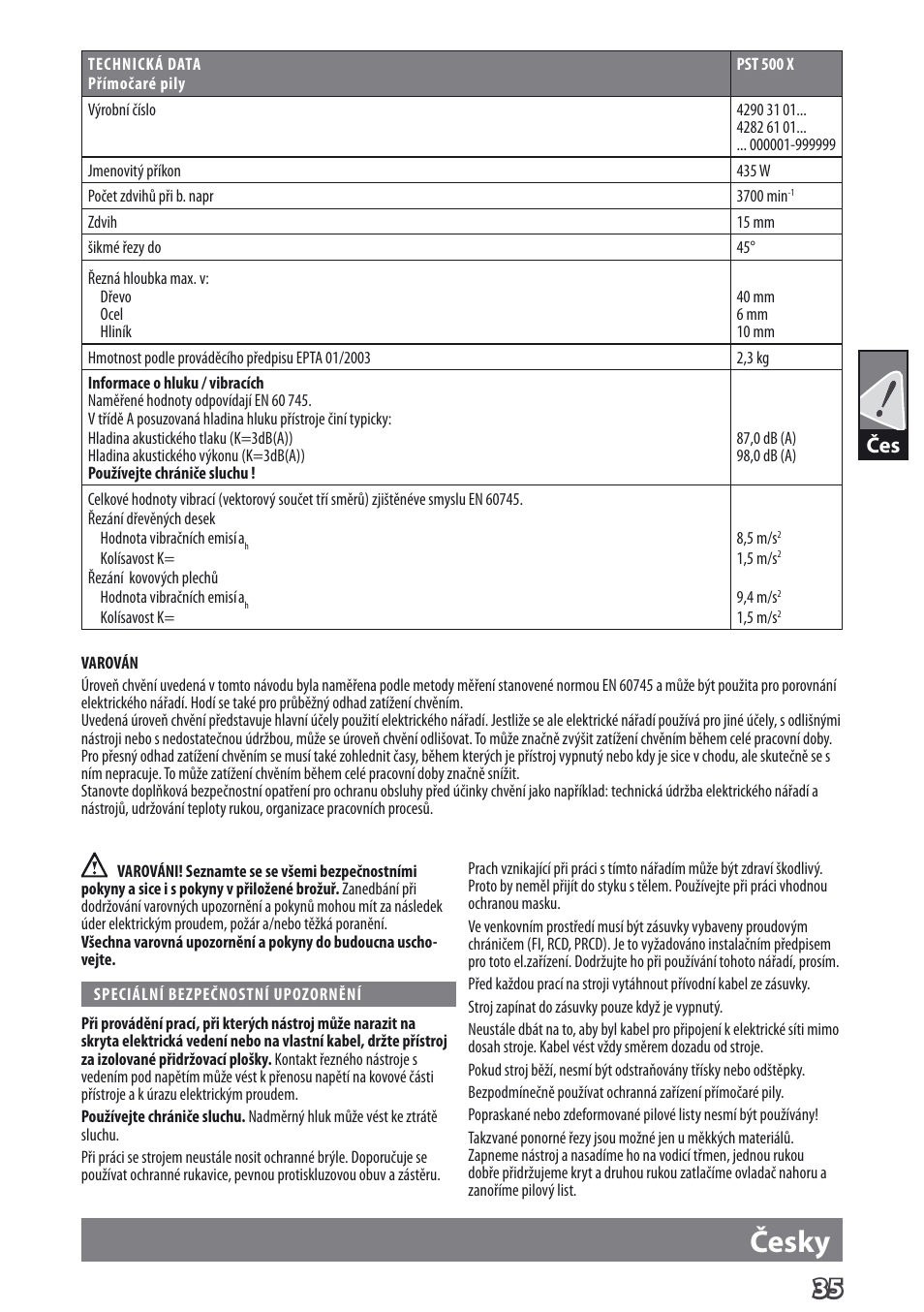 Deutsch, Česky | AEG PST 500 X User Manual | Page 39 / 67