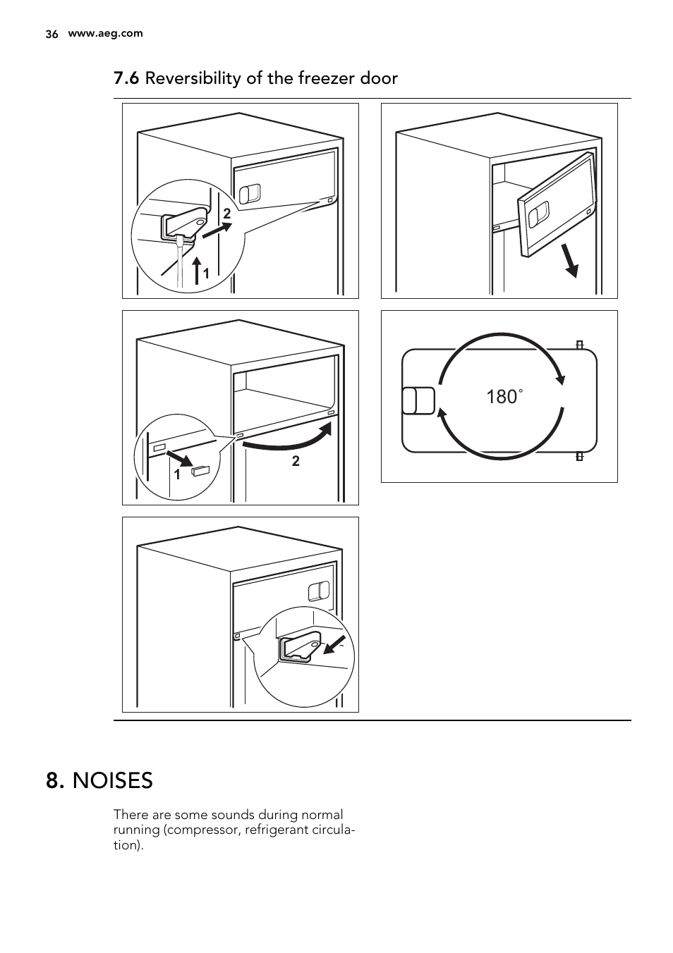 Noises | AEG SKS68240F0 User Manual | Page 36 / 80