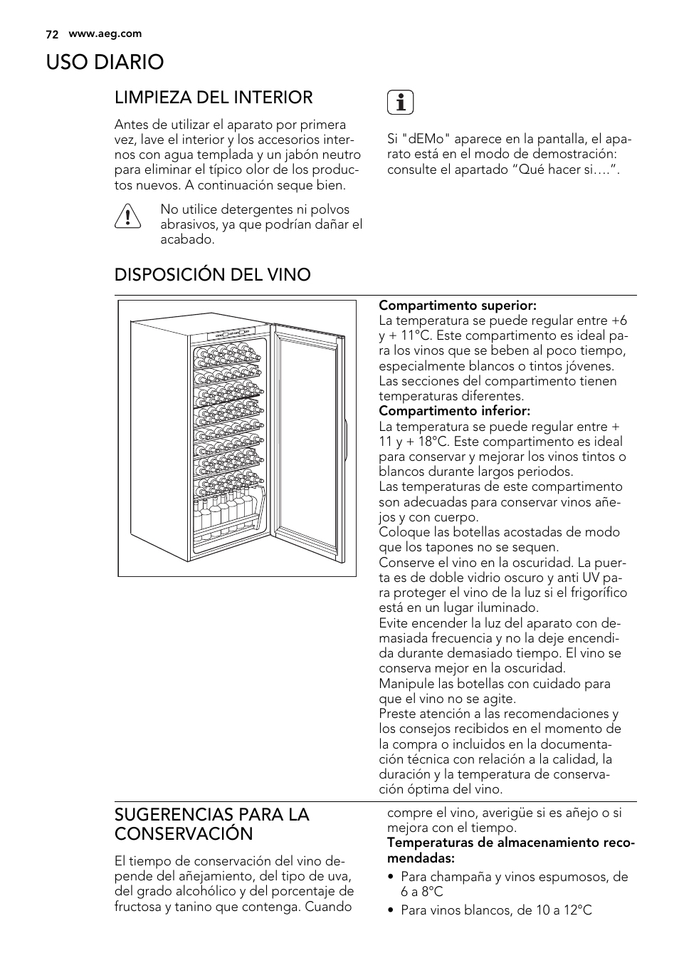 Uso diario | AEG SWD81800G1 User Manual | Page 72 / 88