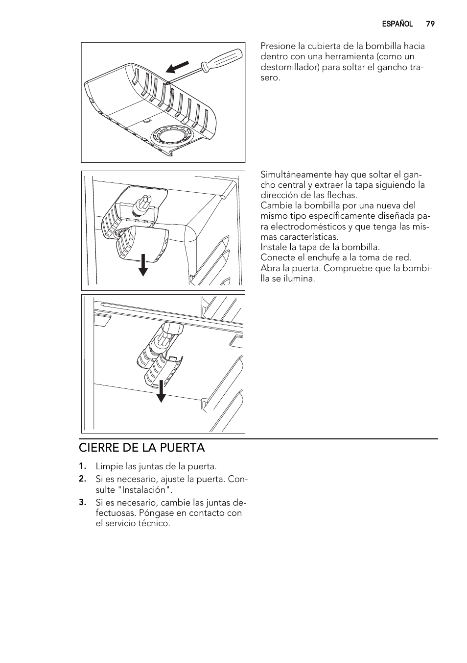 Cierre de la puerta | AEG SWD81800G1 User Manual | Page 79 / 88