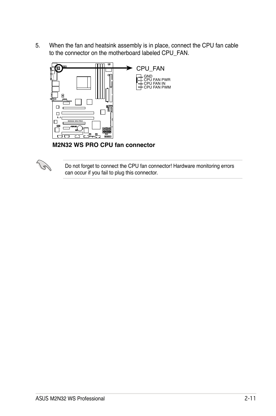 M2n32 ws pro cpu fan connector cpu_fan | Asus M2N32 WS Professional User Manual | Page 37 / 130