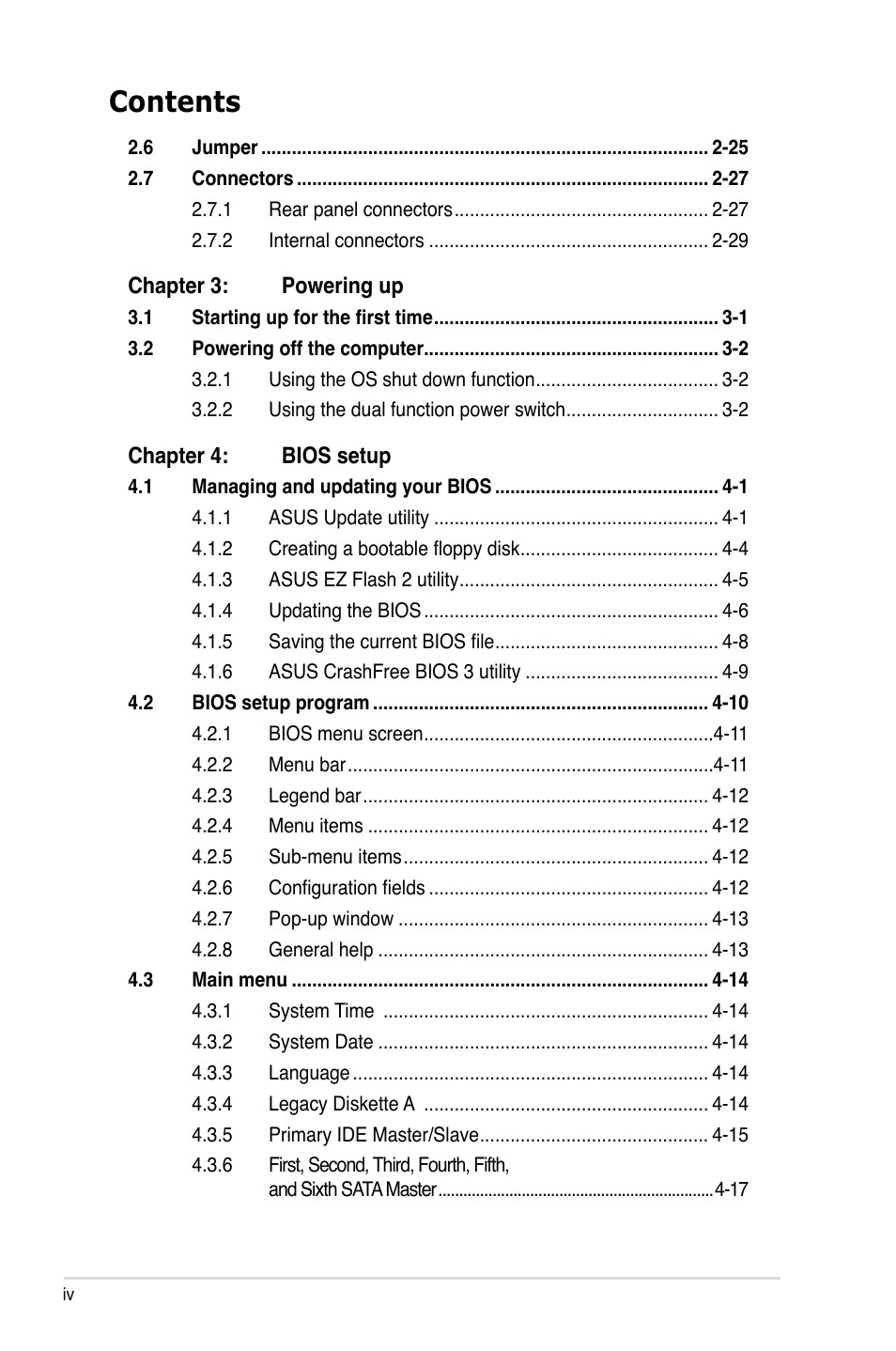 Asus M2N32 WS Professional User Manual | Page 4 / 130