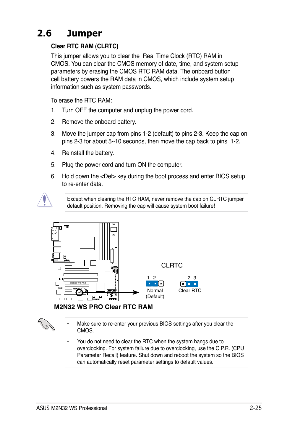 6 jumper | Asus M2N32 WS Professional User Manual | Page 51 / 130