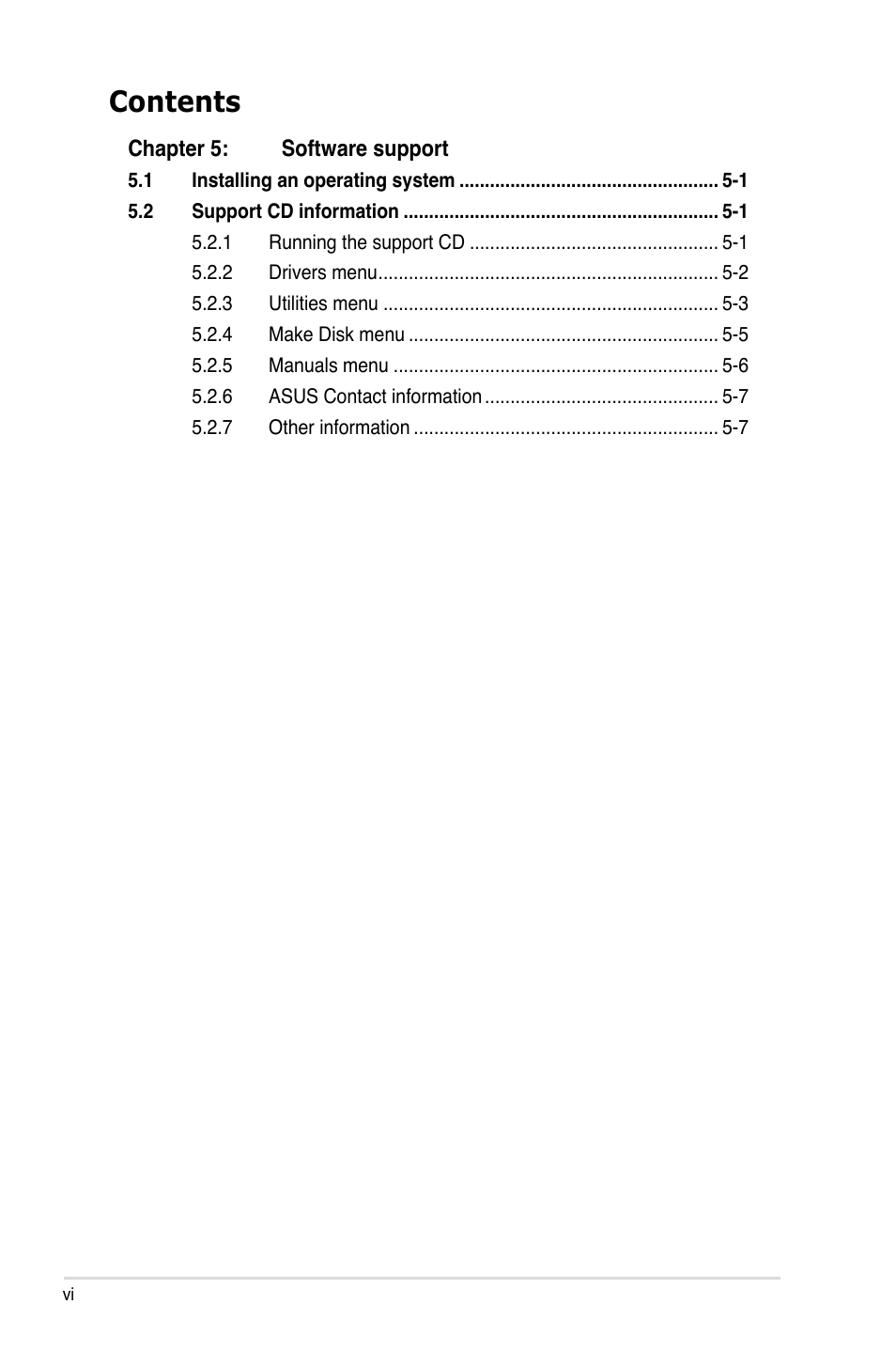 Asus M2N32 WS Professional User Manual | Page 6 / 130