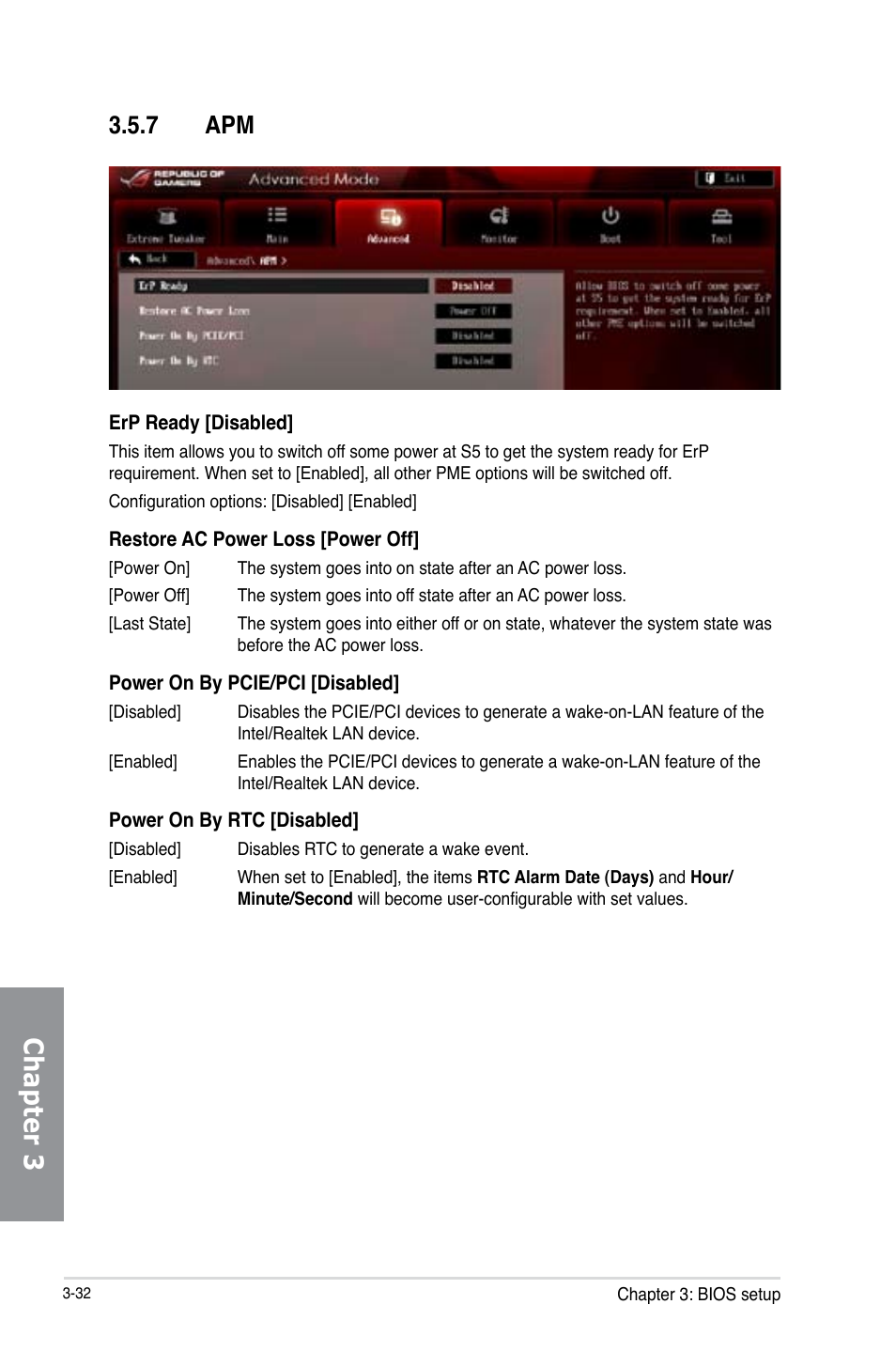 7 apm, Apm -32, Chapter 3 | Asus MAXIMUS V E7295 User Manual | Page 124 / 234