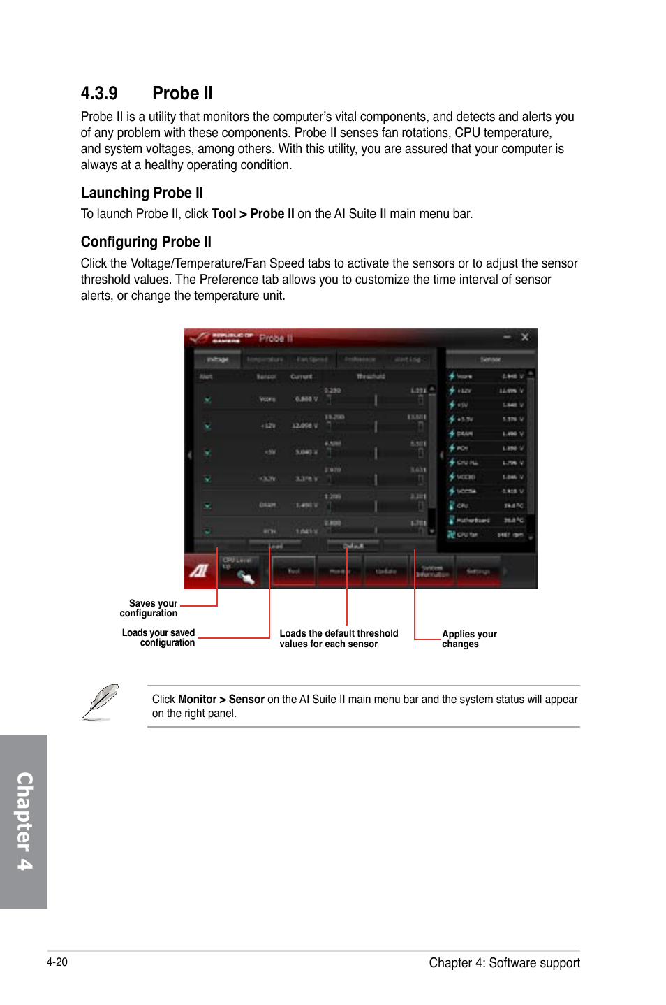 9 probe ii, Probe ii -20, Chapter 4 | Asus MAXIMUS V E7295 User Manual | Page 162 / 234