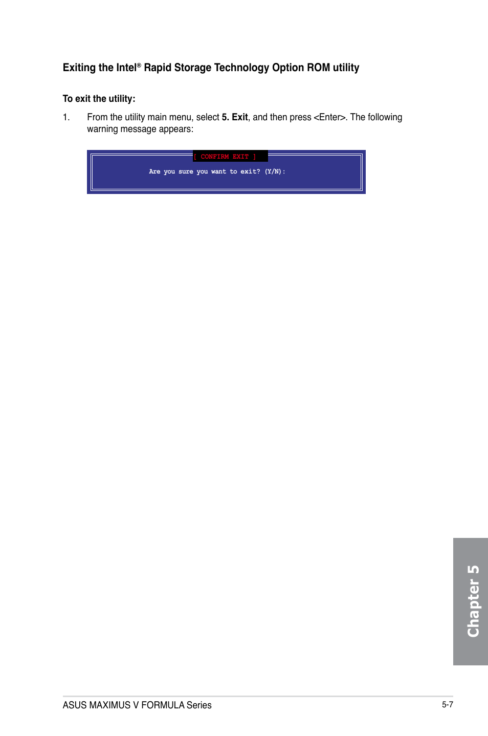 Chapter 5 | Asus MAXIMUS V E7295 User Manual | Page 183 / 234