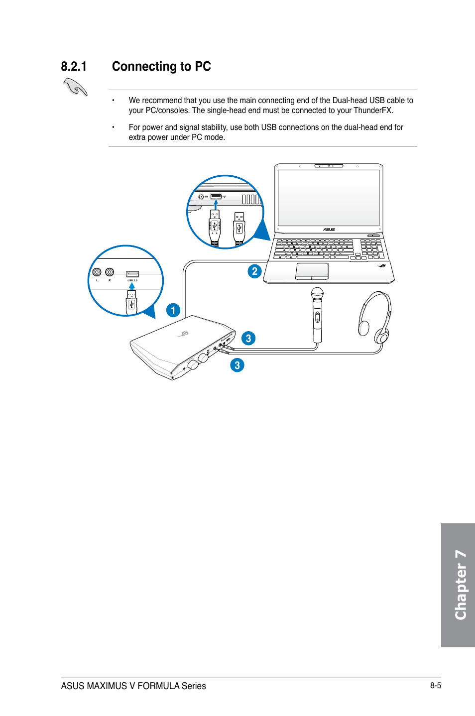 1 connecting to pc, Connecting to pc -5, Chapter 7 | Asus maximus v formula series | Asus MAXIMUS V E7295 User Manual | Page 219 / 234