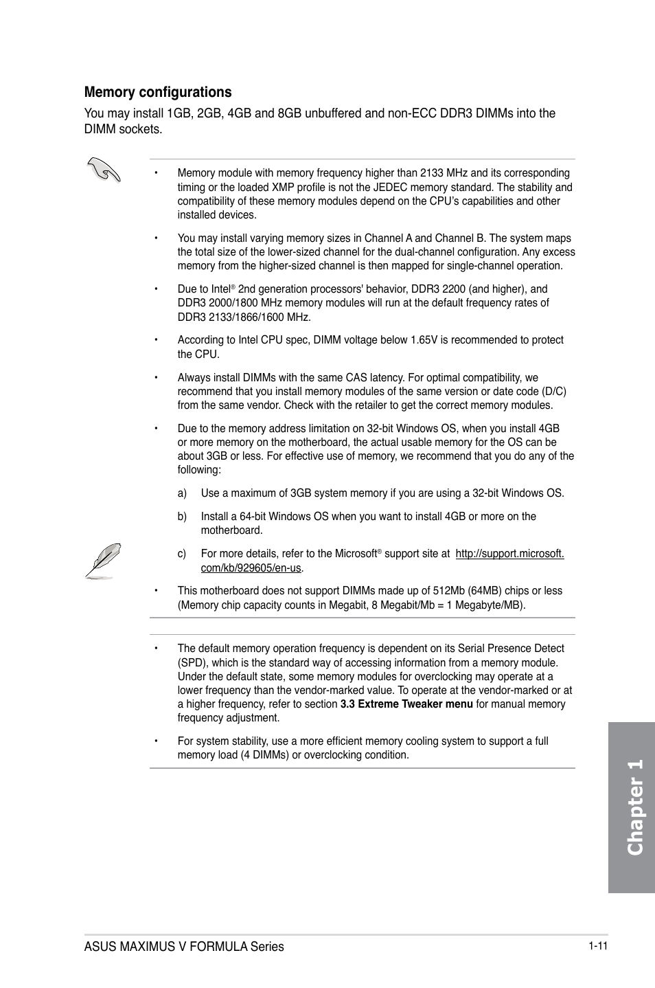 Chapter 1 | Asus MAXIMUS V E7295 User Manual | Page 29 / 234