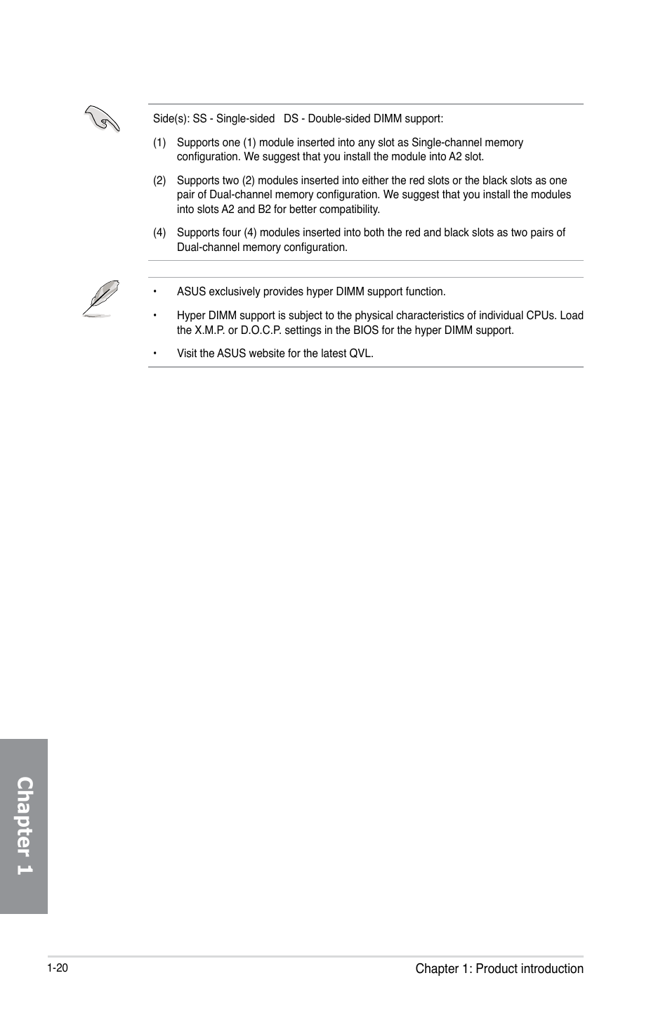 Chapter 1 | Asus MAXIMUS V E7295 User Manual | Page 38 / 234