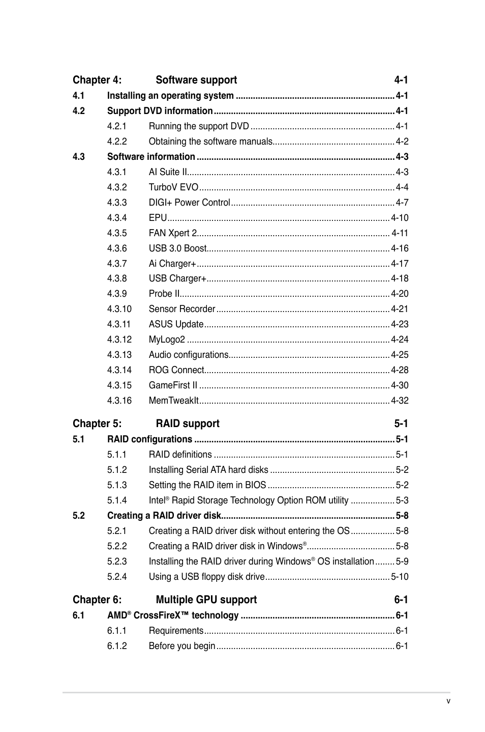 Asus MAXIMUS V E7295 User Manual | Page 5 / 234