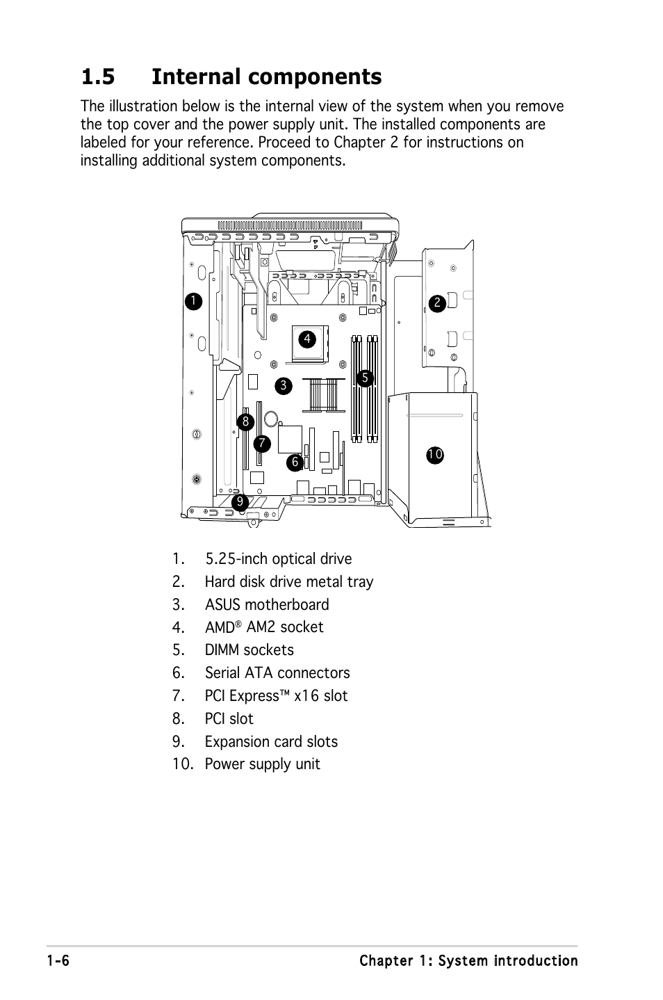 5 internal components | Asus T3-M2NC51PV User Manual | Page 16 / 88