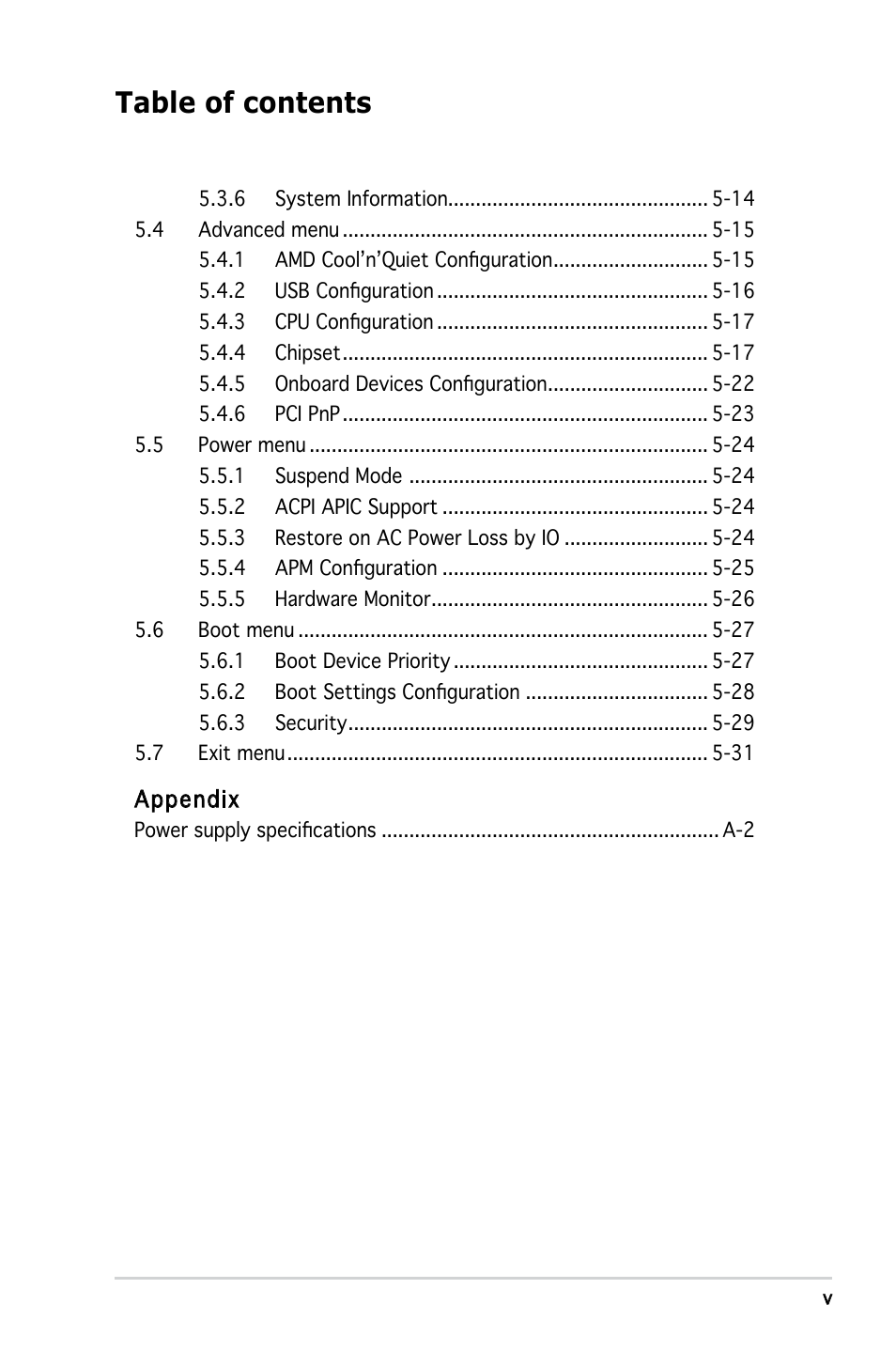 Asus T3-M2NC51PV User Manual | Page 5 / 88