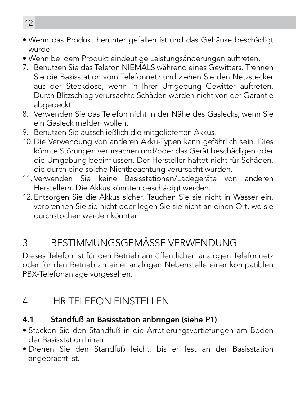 3bestimmungsgemässe verwendung, 4ihr telefon einstellen | AEG Voxtel smart3 User Manual | Page 12 / 80