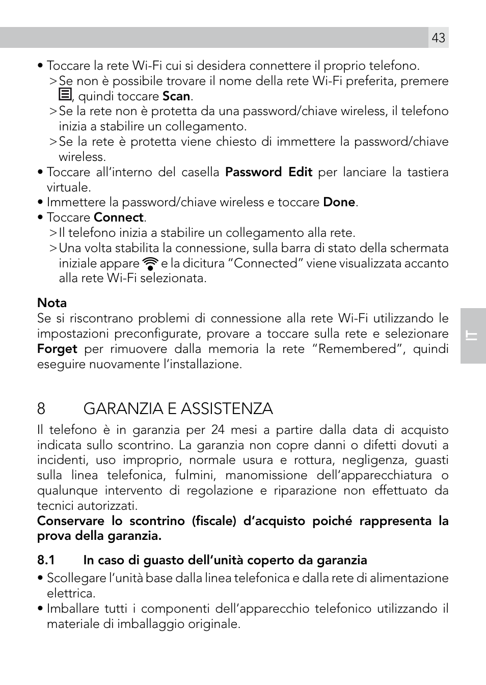 8garanzia e assistenza | AEG Voxtel smart3 User Manual | Page 43 / 80