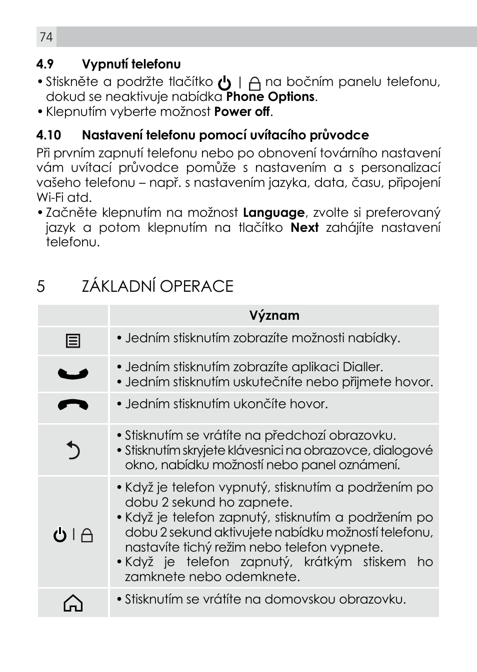 5základní operace | AEG Voxtel smart3 User Manual | Page 74 / 80