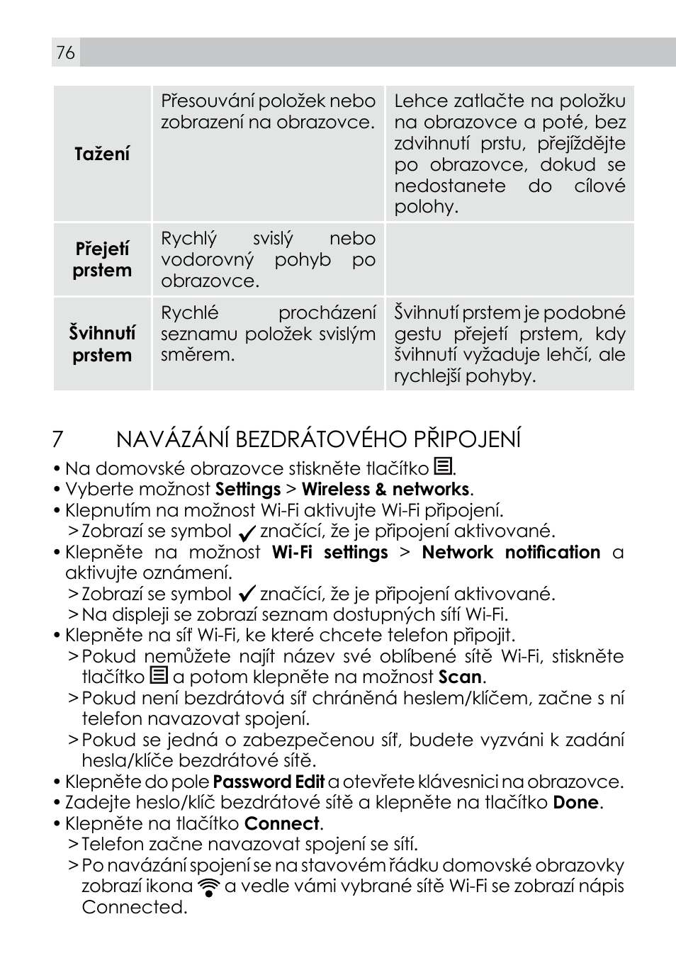 7navázání bezdrátového připojení | AEG Voxtel smart3 User Manual | Page 76 / 80