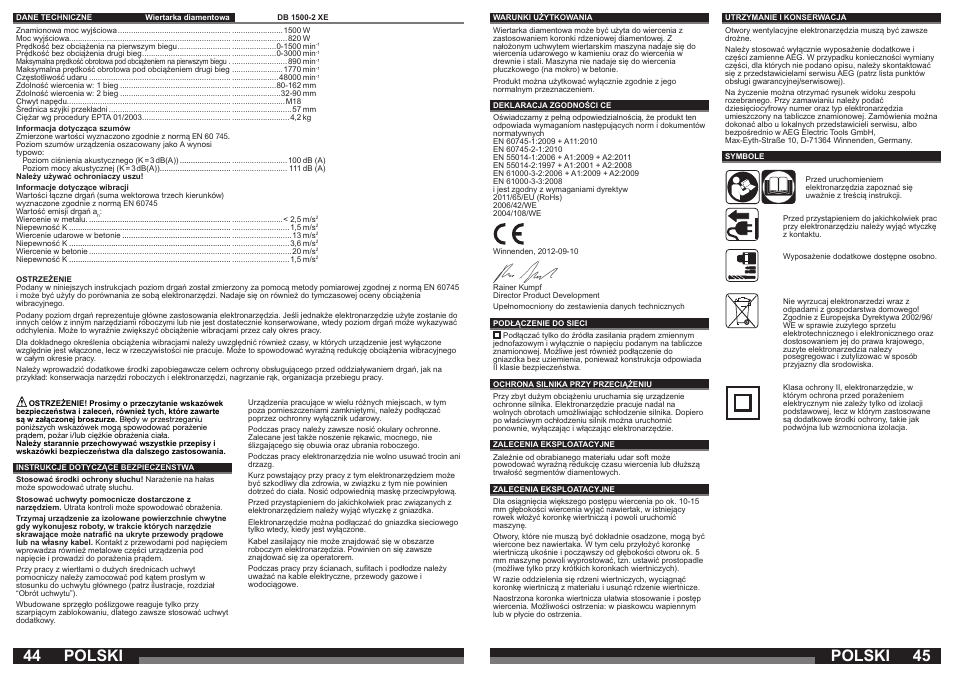 Polski | AEG DB 1500-2 XE User Manual | Page 23 / 35