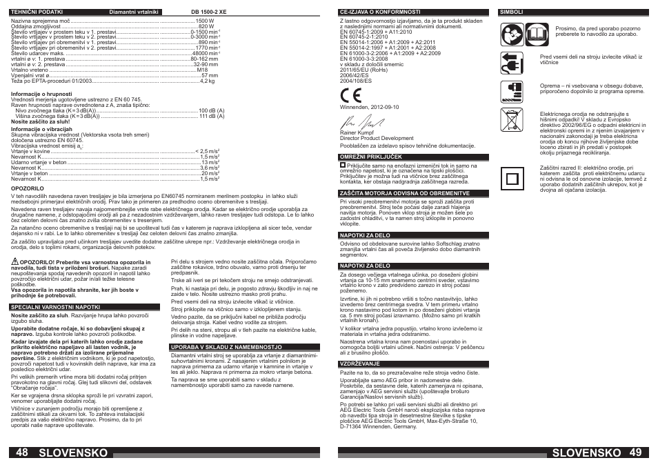 Slovensko | AEG DB 1500-2 XE User Manual | Page 25 / 35