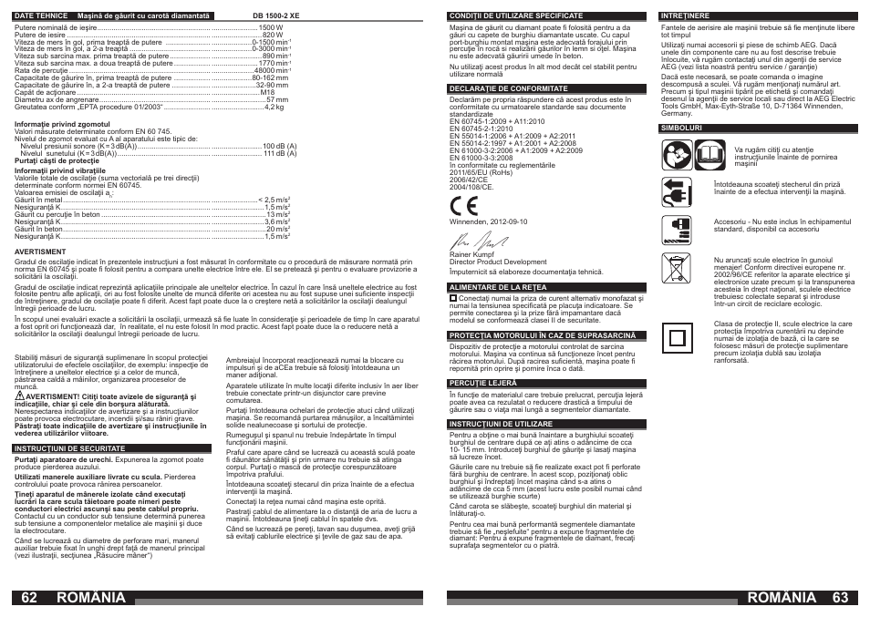 România | AEG DB 1500-2 XE User Manual | Page 32 / 35