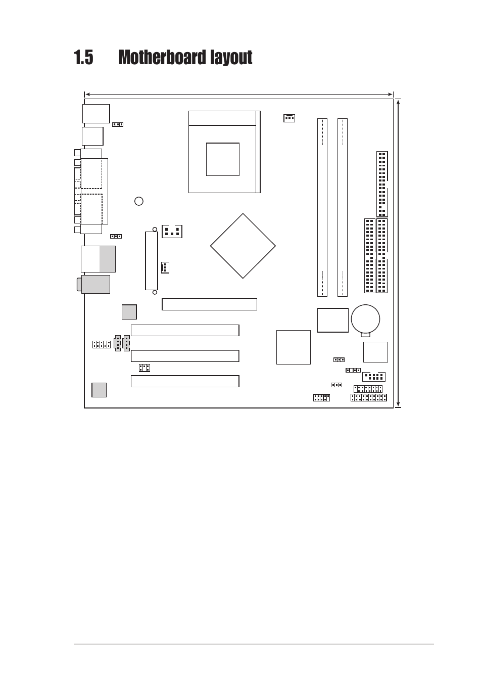 5 motherboard layout, Nvidia, Socket 462 | 5cm (9.64in), Nforce2 igp | Asus A7N8X-VM/400 User Manual | Page 17 / 64