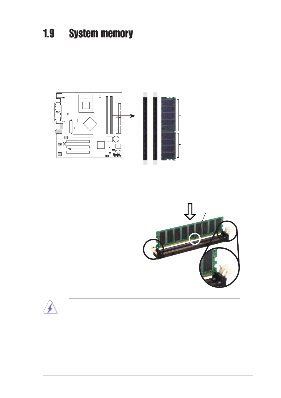 Installing a dimm | Asus A7N8X-VM/400 User Manual | Page 21 / 64