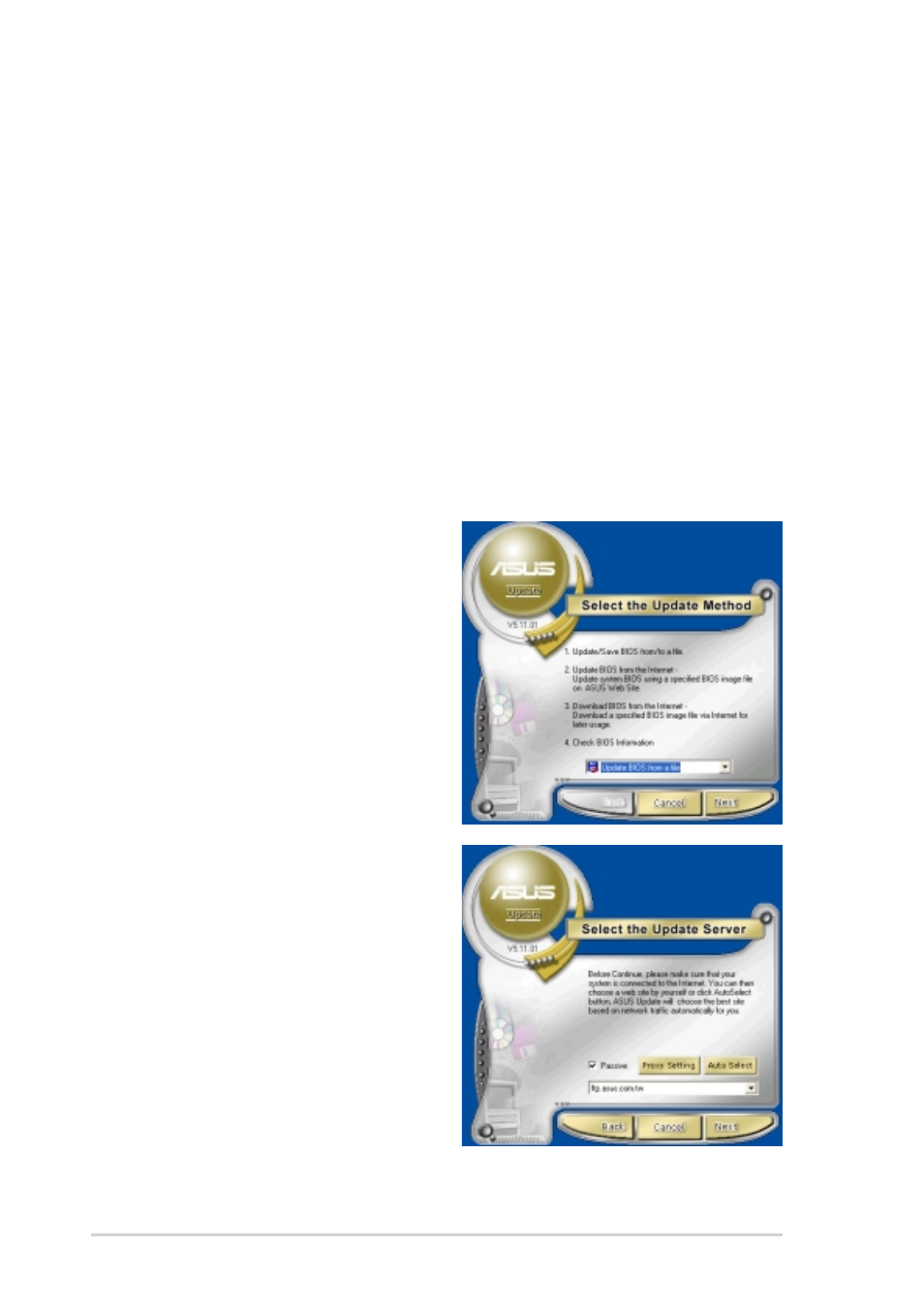5 asus update | Asus A7N8X-VM/400 User Manual | Page 38 / 64