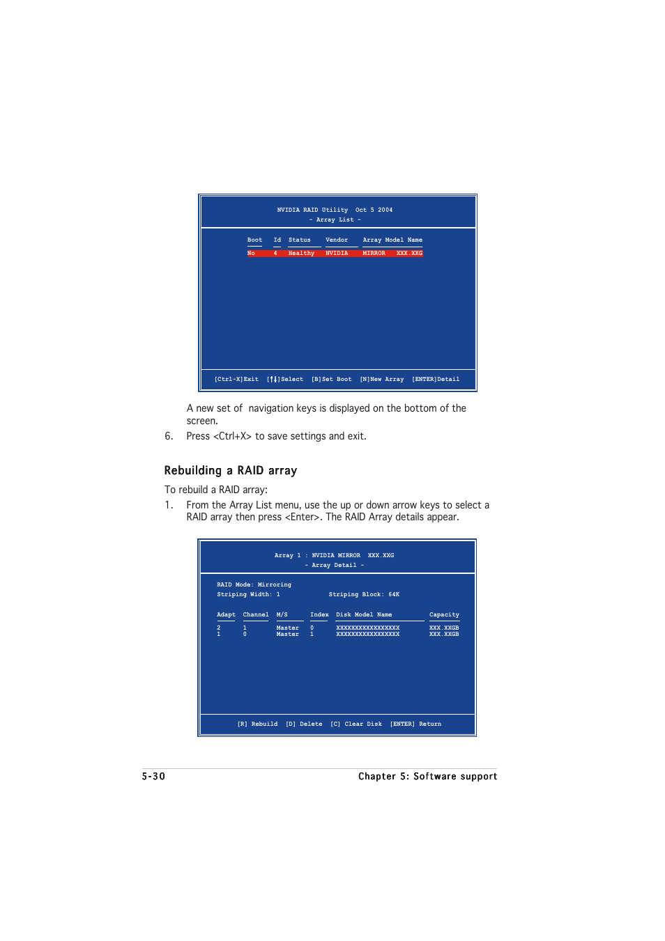 Rebuilding a raid array | Asus A8N32-SLI User Manual | Page 143 / 164