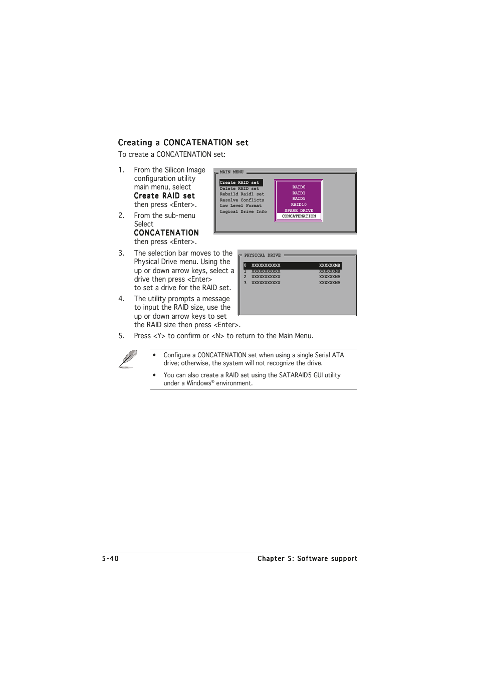 Creating a concatenation set | Asus A8N32-SLI User Manual | Page 153 / 164