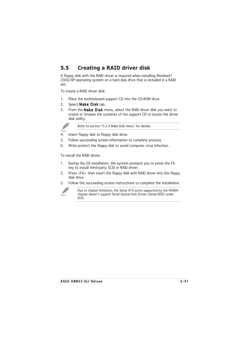 5 creating a raid driver disk | Asus A8N32-SLI User Manual | Page 154 / 164