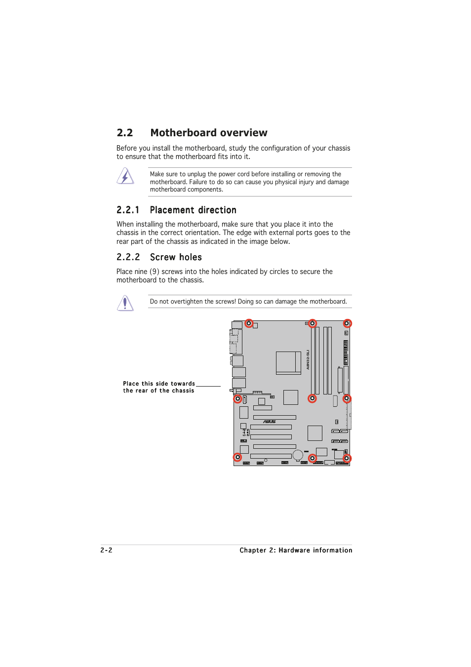 2 motherboard overview | Asus A8N32-SLI User Manual | Page 28 / 164