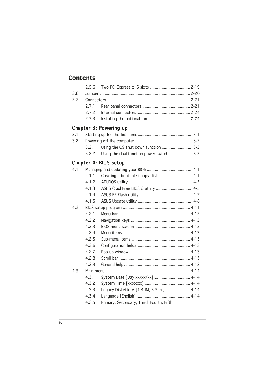 Asus A8N32-SLI User Manual | Page 4 / 164