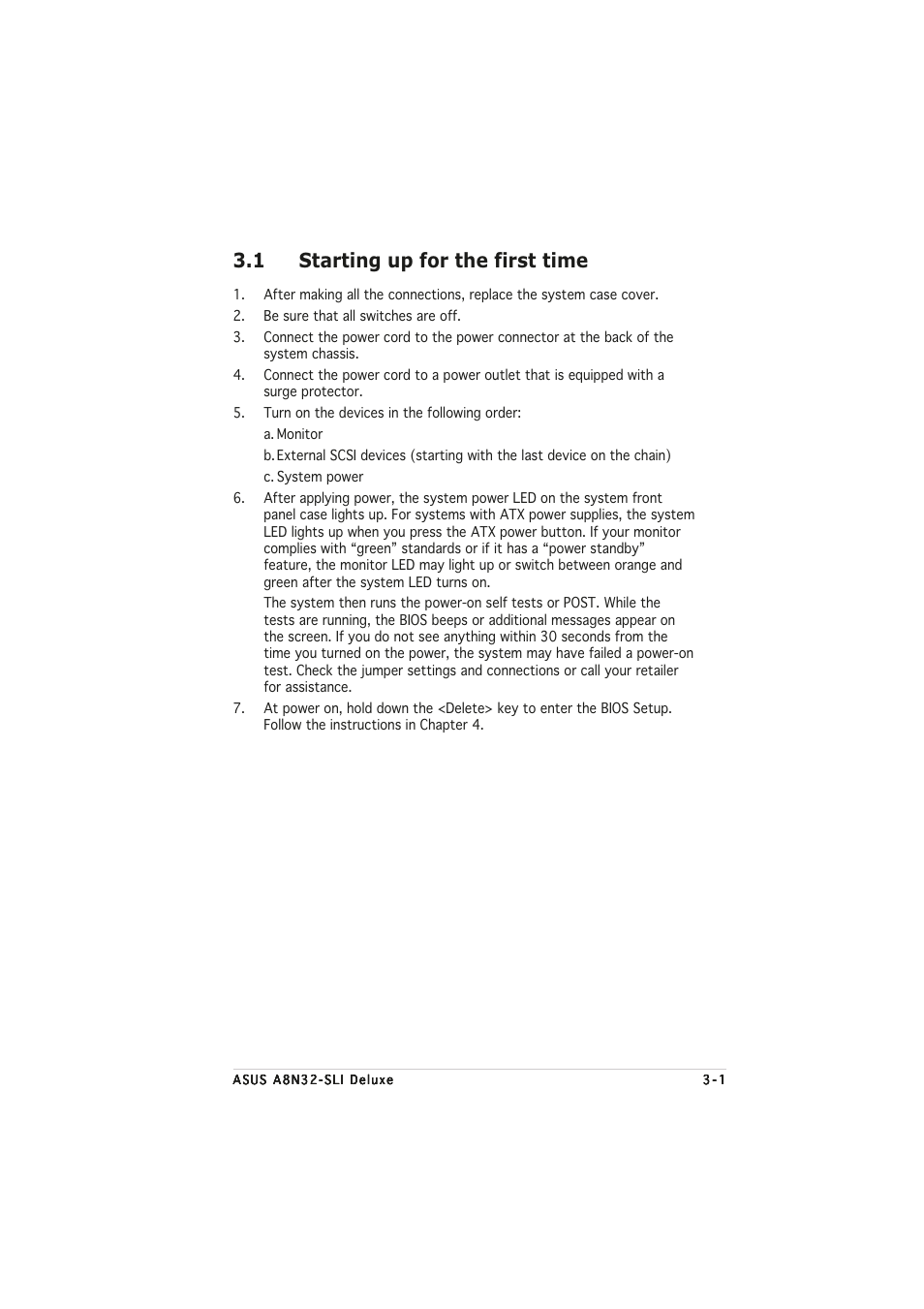 1 starting up for the first time | Asus A8N32-SLI User Manual | Page 65 / 164