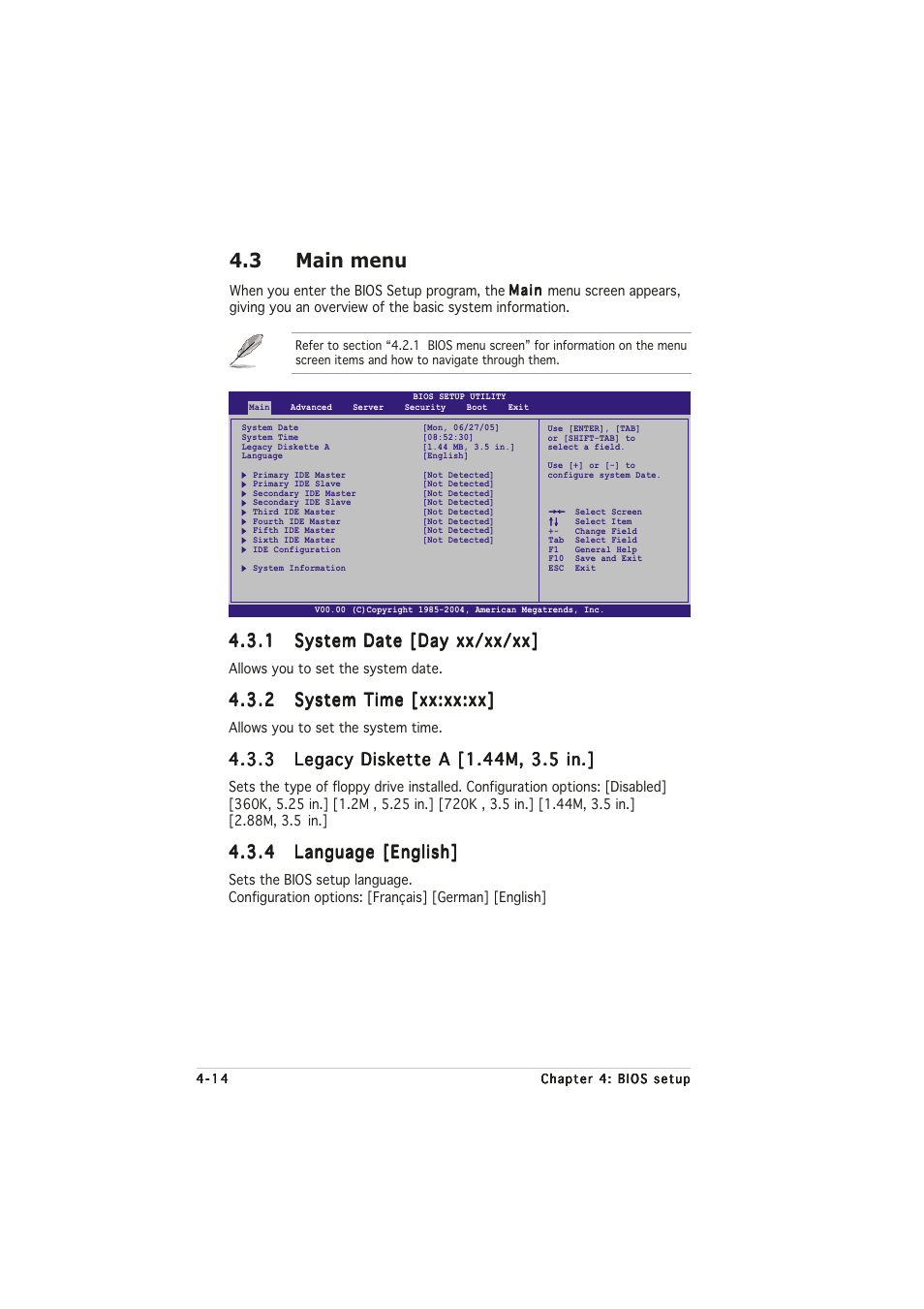 3 main menu | Asus A8N32-SLI User Manual | Page 82 / 164