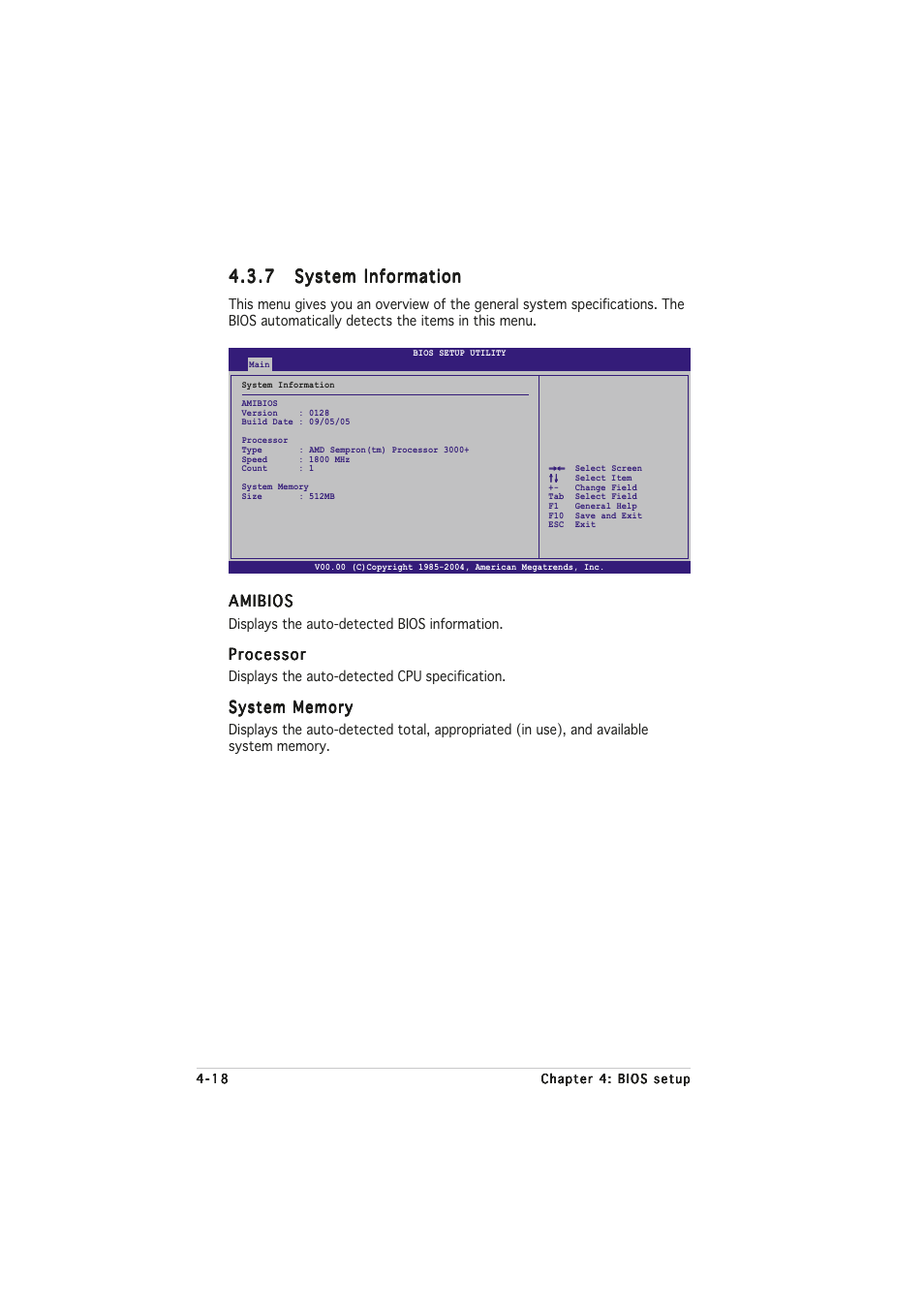 Amibios, Processor | Asus A8N32-SLI User Manual | Page 86 / 164