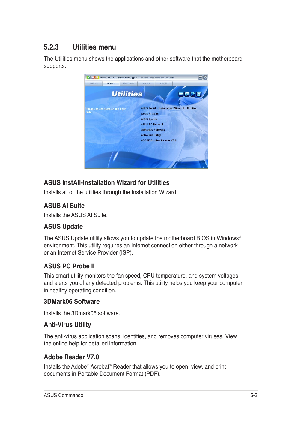3 utilities menu | Asus E2938 User Manual | Page 113 / 154