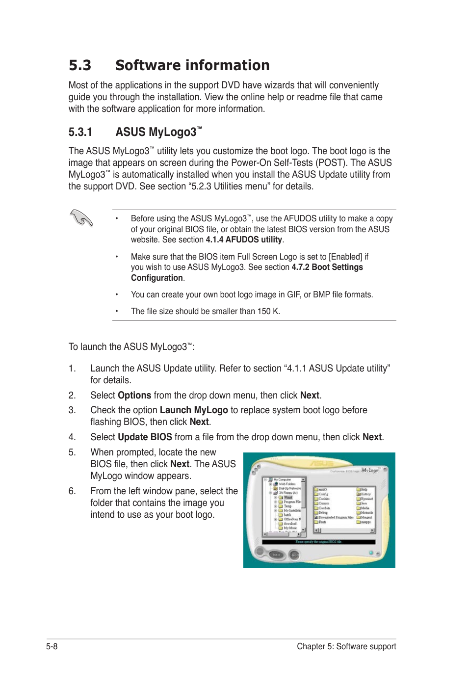 3 software information, 1 asus mylogo3 | Asus E2938 User Manual | Page 118 / 154