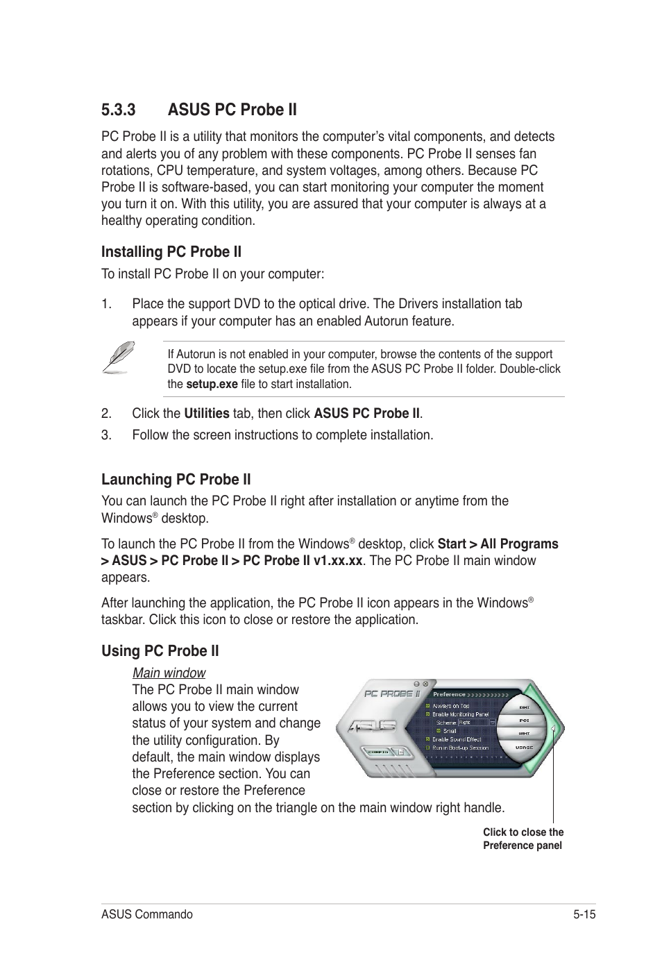 3 asus pc probe ii | Asus E2938 User Manual | Page 125 / 154