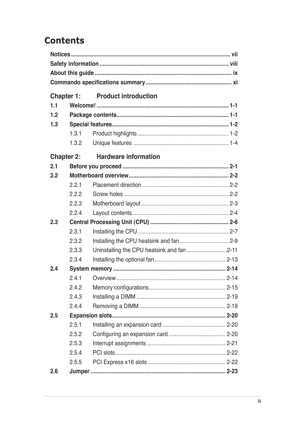 Asus E2938 User Manual | Page 3 / 154