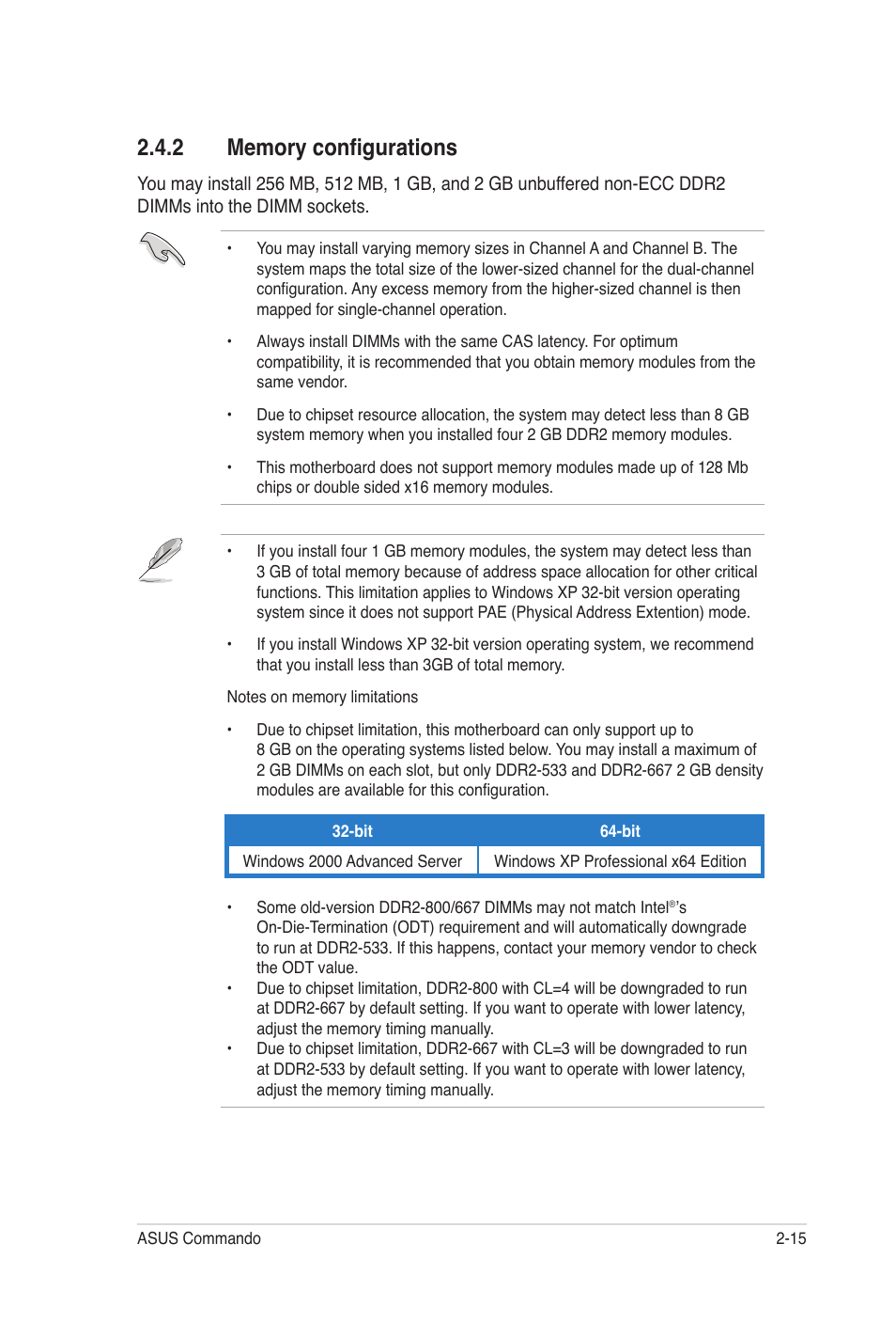 2 memory configurations | Asus E2938 User Manual | Page 39 / 154