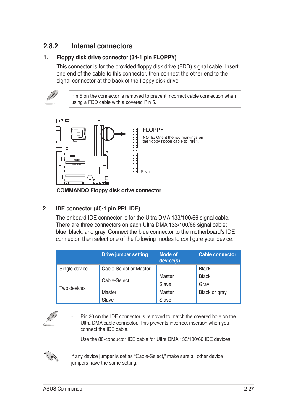 2 internal connectors | Asus E2938 User Manual | Page 51 / 154