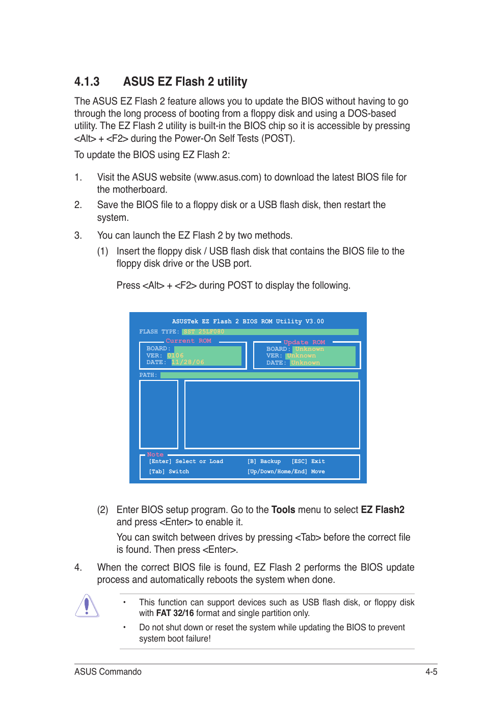 3 asus ez flash 2 utility | Asus E2938 User Manual | Page 73 / 154