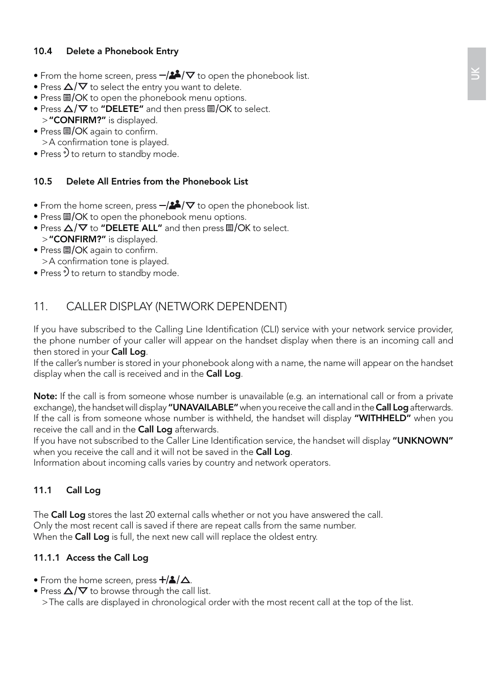 Caller display (network dependent) | AEG Eclipse 10 User Manual | Page 15 / 34